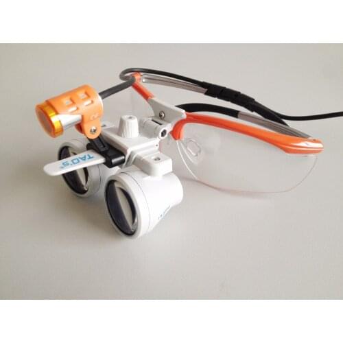 TAOS Dental equipment Surgical Medical Silver dental glasses 3.0X 460mm+LED Head Light Lamp Headlight Dental loupes headtype
