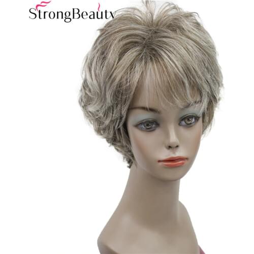 StrongBeauty Short Synthetic Curly Wigs Natural Wig Capless Hair