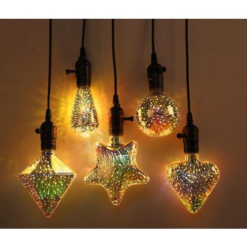 E27 Led Bulb 3D Star 220V Colourful Fireworks Bombillas Led Edison Bulb Holiday Christmas Decoration Lampada LED Lamp Lamparas