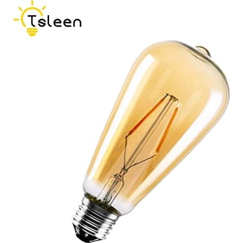TSLEEN LED Edison Bulb E27 ST64 220V 8W 12W 16W Bombillas LED Filament Lamp Vintage Antique Retro Candle Glass Light