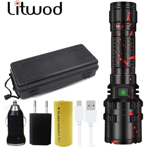 Cree xhp50.2 led flashlight usb charging Stretch Shock Resistant Powerful power 18650 or 26650 rechargeable torch Z901103