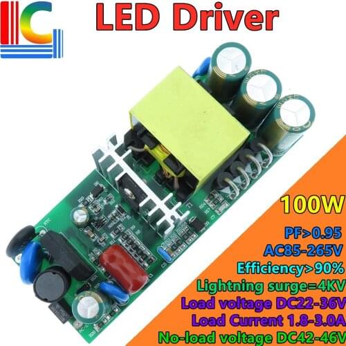 60W 70W 80W 90W 100W Lighting Transformer AC85-305V LED Driver Power Supply Output DC22-36V 1800mA 2100mA 2400mA 2700mA 3000mA