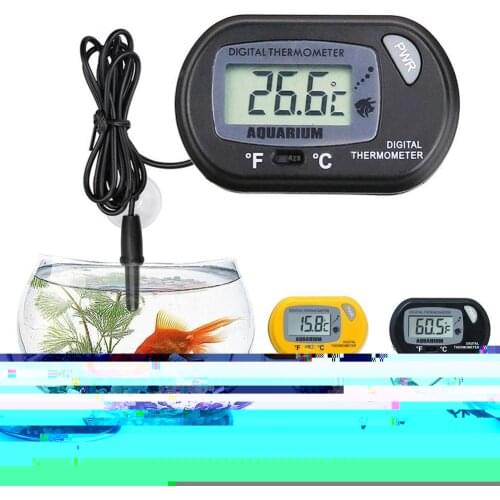Fish Tank Thermometer With Sucker Aquarium Digital Waterproof Electronic Thermometers Reptile Turtle Diving Pet Box With Probe