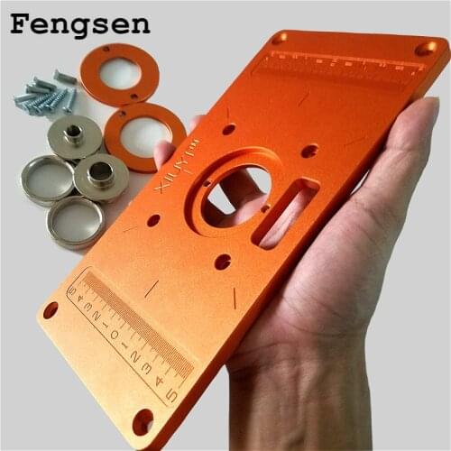 Universal Aluminum Alloy Wood Router Table Insert Plate With Router Insert Rings Wood Router Tools For Woodworking