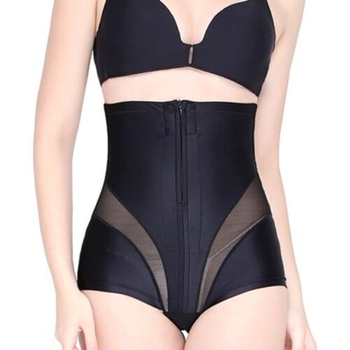 Waist Training Panties Women High Waist Breasted Zipper Control Butt Lifter Belly Slimming Body Shaper
