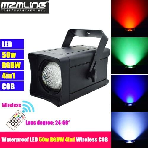 Waterproof LED 50w RGBW 4in1 Wireless COB Battery Light Outdoor DMX512 Par Light Professional DJ /Bar /Party /Show/Stage Light