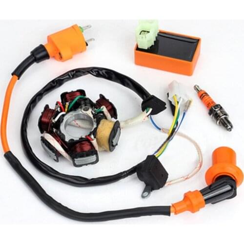 High quality material Ignition Coil CDI Spark Plug Magneto Stator for GY6 49CC 50CC ATV Moped Scooter