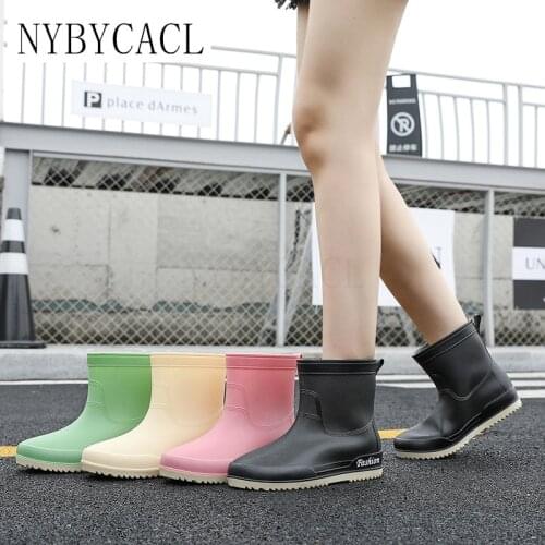 Woman Rain Shoes Japanese Mid-range Casual Summer Outside Wearing Water Boots Shoes Rain Boots Anti-slip Wear Fashion galoshes