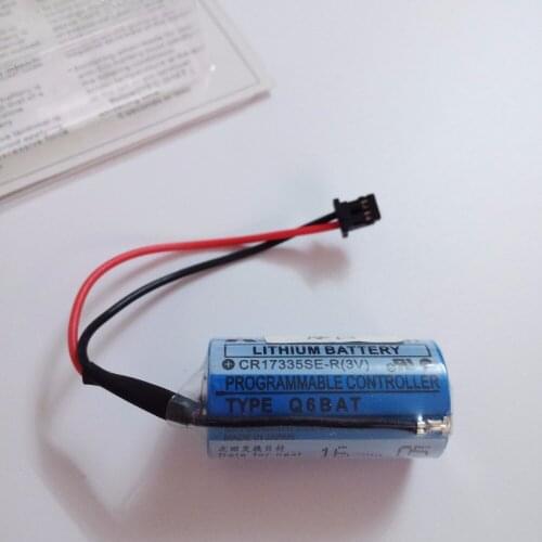 10pcs/lot New Original CR17335SE-R(3V) CR17335 Q6BAT CNC 3V PLC Lithium Battery Batteries with Plug Free Shipping