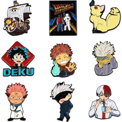 12pcs/lot E3357 Funny Cartoon Metal Pins Enamel Brooches for Women Men Lapel Pin Backpack Badge Anime Denim Pin