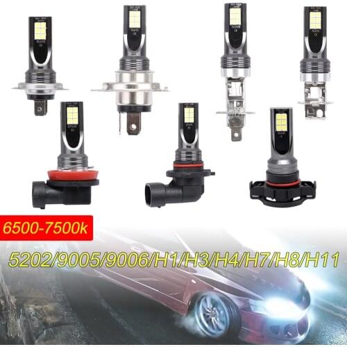 2pcs H11/H8/9005/9006/H1/H3/H4/H7 SMD Lights 1200LM 6500K-7500K White Light Driving Running Car Lamp Auto Light Bulbs