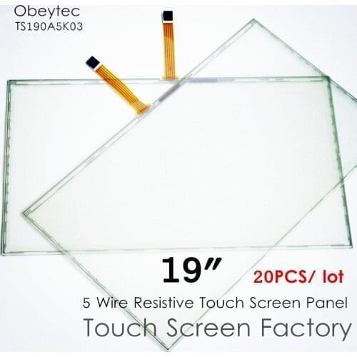 20PCS! obeycrop 19" 16:10 Resistive Touch Panel, R&D design, OEM, ODM, price without controller, AA 375*300mm, TS190A5K03