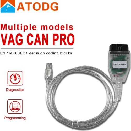 2019 for VAG CAN PRO FTDI Chip support CAN BUS+UDS+K-Line SW Version 5.5.1 VAG CAN PRO V5.5.1 with FTDI FT245RL better than ODIS