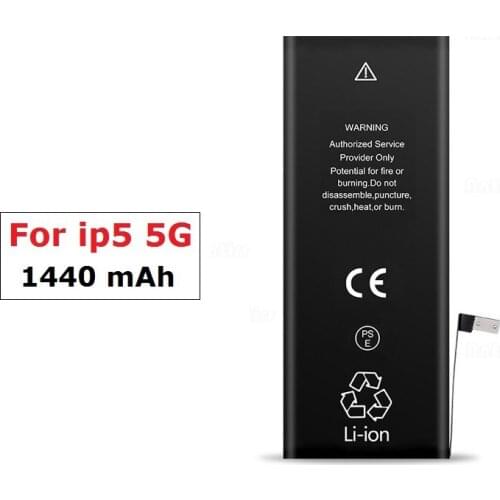 Rechargeable Phone Battery For Apple IPhone 5 5G A1428 1457 1440mAh Accumulator For Mobile Phone Batteries