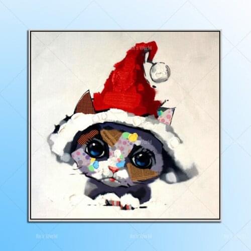 Free shipping cat handpainted modern decoration oil painting wall art paintings picture paiting canvas paints home decor