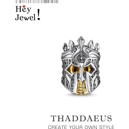 Bead Skull Knight,925 Sterling Silver Charm Fits Bracelet Bangles Europe Necklace Jewelry Accessories Gift For Women & Men