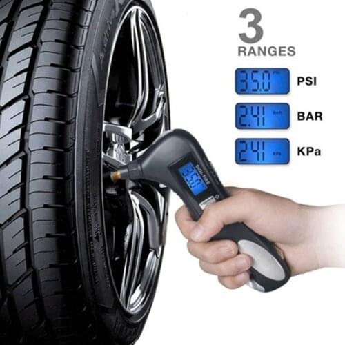 Digital Tire Inflator Tire TesterDigital Tire Pressure Gauge Meter Seatbelt Cutter Emergency Hammer Flashlight