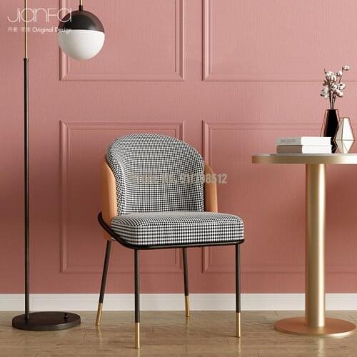 Denmark JIANFA Design Nordic Light Luxury Dining Chair Household Backrest Makeup Chair Houndstooth Stool Dining Table Desk Chair