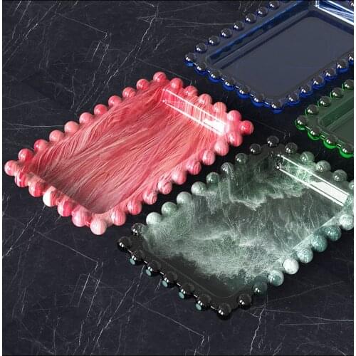 Rectangle Plate Resin Mold Fruit Disc Tea Tray UV Resin Mould Coaster Silicone Molds for DIY Art Craft Jewelry