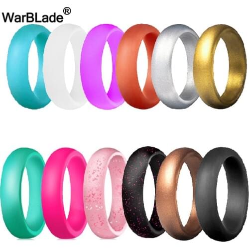 WarBLade 5.7mm Food Grade FDA Silicone Rings For Women Wedding Rubber Bands Hypoallergenic Flexible Silicone Finger Ring
