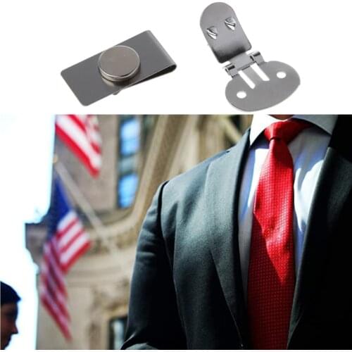 Practical Magnetic Tie Clip Invisible Elegant Mens Suit Jacket Stainless Steel Magnetic Lapel Pin Keep Necktie in Place