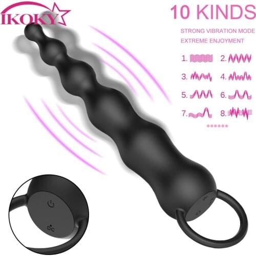 Prostate Massage 10 Speed Anal Beads Sex Toys Anal Vibrator Butt Plug Stimulator For Men Women