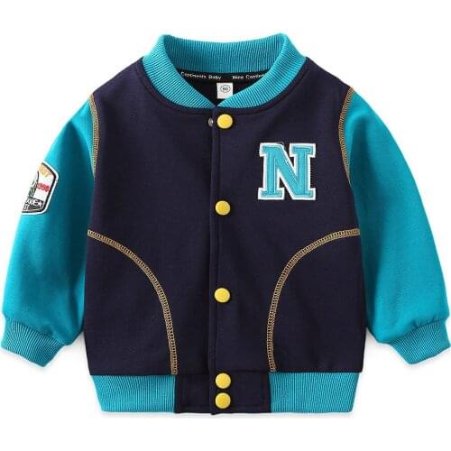 Fashion Boys Baseball Jacket Quality Spring Fall Kids Coat Toddler Outwear Childrens Clothes