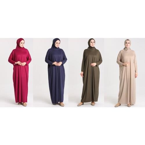 Muslim prayer dress Hoodie hijab Kaftan islami One Piece One Size Full Indoor Casual Jersey fabric Unlined 4 Seasons