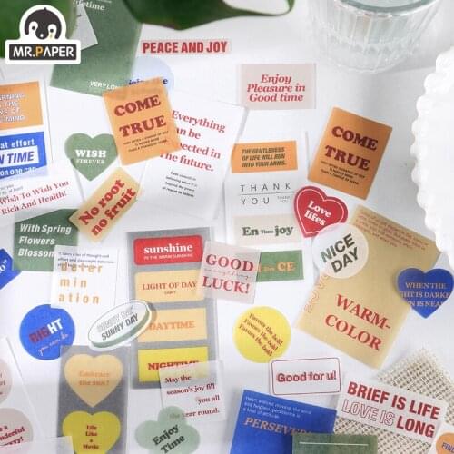 4 Designs 40 Pcs/bag Joy Changan Series Text Creativity Hand Account DIY Decoration Collage DIY Material Stickers Stationery