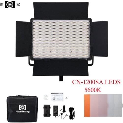Nanguang CN-1200SA LEDS 5600K 10300 Lux LED Video Studio Light Panel for Camera Video + V Lock Battery Mount Extreme CRI RA 95