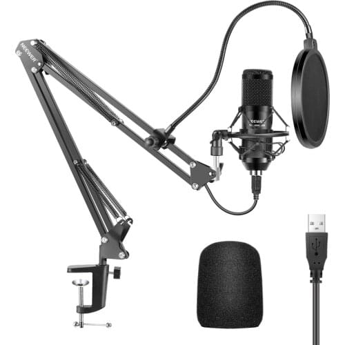 Neewer USB Microphone Kit 25mm Large Capsule 192KHZ/24BIT Plug & Play Cardioid Podcast Condenser with Professional Sound Chipset