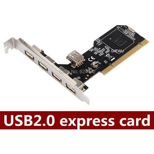 NEW 1pcs/lot USB2.0 express card PCI to 5port USB2.0 expansion cards