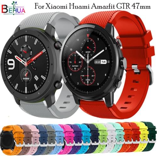 For xiaomi Huami Amazfit GTR 47mm 22mm silicone smart watchband For Huawei watch GT 46MM strap Replacement wristband bracelet