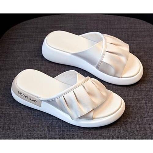 New Women 5cm Thick Platform Slippers Summer Beach Soft Sole Slide Sandals Leisure Men Ladies Indoor Bathroom Anti-slip Shoes