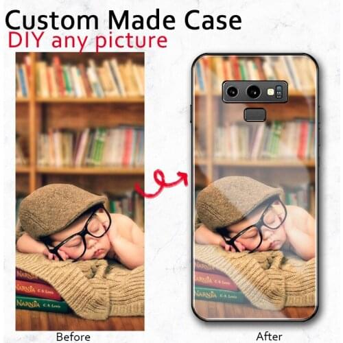 Print Photo logo name Customized DIY glass Case For Samsung A20 A30 A50 A70 A7 2018 A8 plus 2018 s20 plus S20 ultra gift