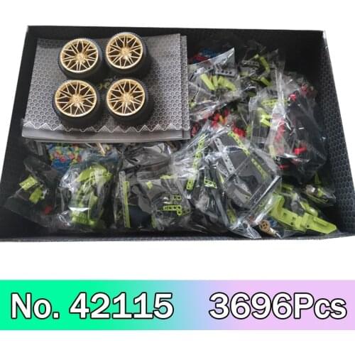 Super Lamborghinis Car SIAN FKP37 Roadster Kit 81996 42115 King Building Blocks 3696pcs Bricks Sets Toys Children Gift