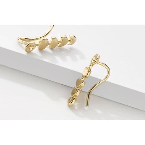 Women Fashion Jewelry Geometric Clip Stud Earring - Gold Color Ear Crawlers