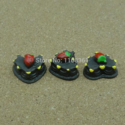 1pcs/lot resin brown strawberry cake 14mm Cabochons Scrapbooking Hair Bow Center Card Frame Making Craft DIY B005-7