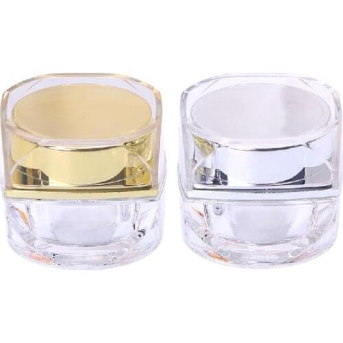 10G/5G Plastic Empty Cosmetic Jar Pots Face Cream Lip Balm Eyeshadow Makeup Container Refillable Bottles Gold/Silver Fashion