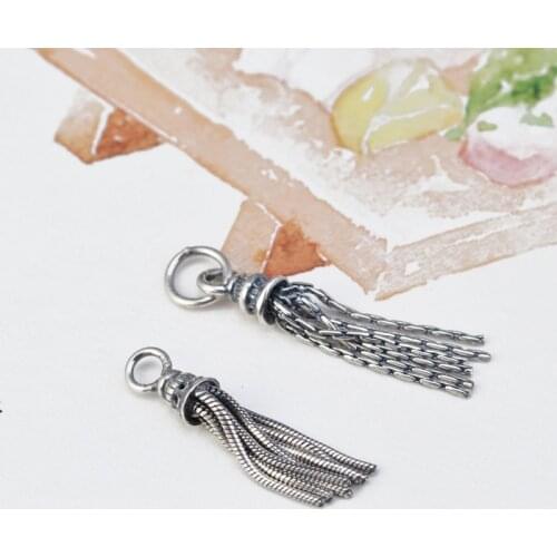 100% 925 silver Tassels Real Sterling Silver Jewelry Tassels Pure Silver Tassels for Bracelets