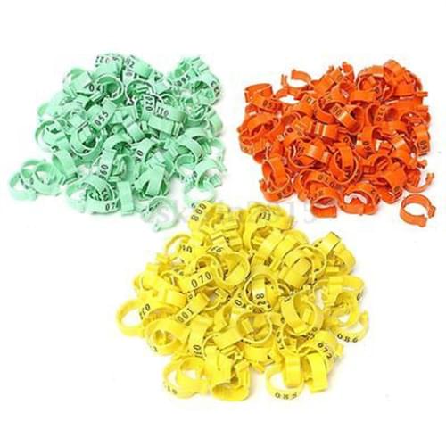 100PCS Chicken Foot Ring Adjustable Size Poultry Leg Digital Label Buckle Ring 5 Colors Plastic Chick Duck Goose Farm Equipment
