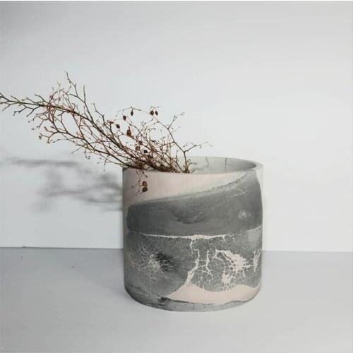 15cm Large Round Cement Flowerpot Silicone Mold Anti-deformation Double-layer Design Gardening Clay Concrete Flowerpot Mold