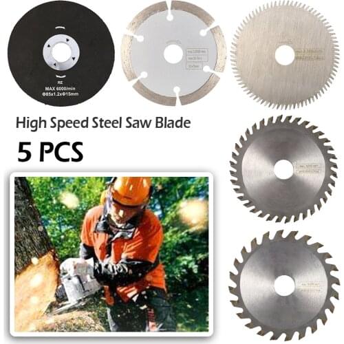 5 Pcs/set 85mm Cutting Tool HSS Mini Circular Saw Blades Wood Cutting Disc Circular Saw Blade for Multi-function Power Tool