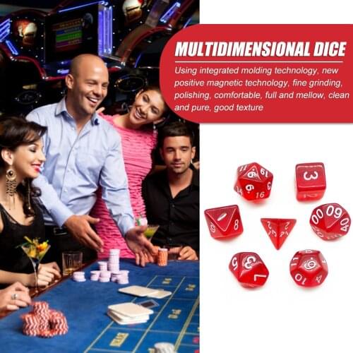 7pcs/Lot DND Polyhedral Dices 7 Sided Clear Astrology Tarot Constellation Divination for Bar Party Funny Board Game Dices