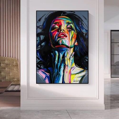 Abstract Colorful Woman Canvas Painting Printing Modern Poster Pictures Wall Art Bedroom Living Room Nordic Home Decoration