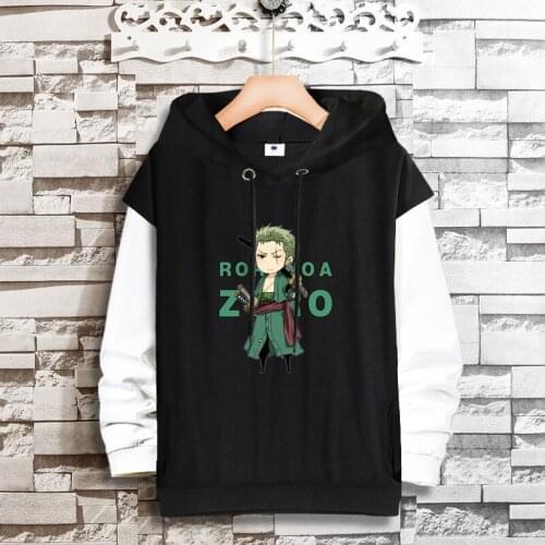 Anime One Piece Roronoa Zoro Hoodie Sweatshirt Cartoon Pullover Hooded Coat Unisex Cosplay Costumes