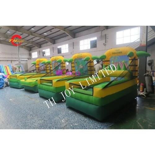Free shipping,2.3x1.3x1.7m each 4 in 1 inflatable carnival games, basketball baseball big mouth carnival inflatable combos