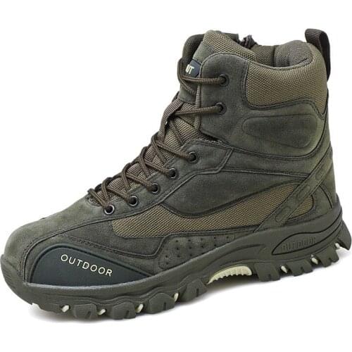 Tactical Military Boots Men Suede Leather US Army Hunting Trekking Camping Mountaineering Winter Work Shoes Men Zapatos Hombre