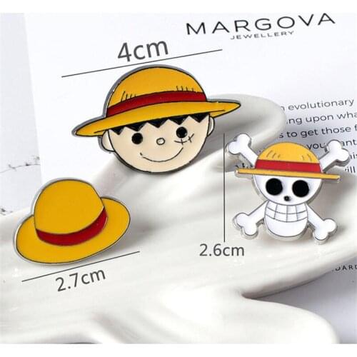ONE PIECE Portgas D Ace Pins and Brooches for Women Men Lapel Pin Backpack Bags Hat Mera mera Fruit Badge Gifts Metal Figure
