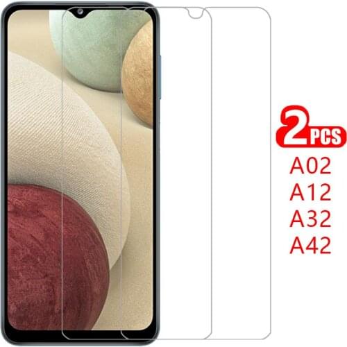 Case for samsung a02 a12 a32 a42 5g cover screen protector tempered glass on samsun galaxy a 02 12 32 42 protective phone coque